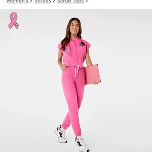 Figs F’ing Pink Rafaela Cargo Jumpsuit 💕